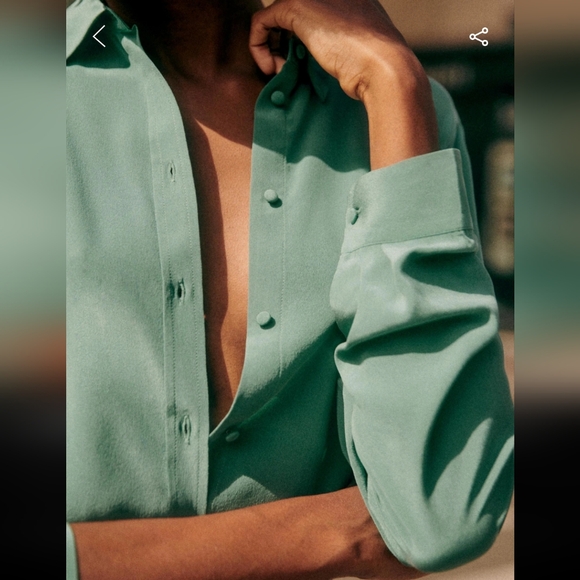 Sezane Ann 100% Silk Button Shirt - Picture 5 of 6
